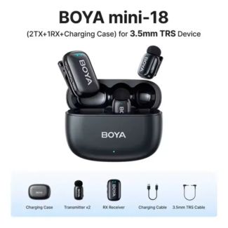 MICROFONO BOYA MINI-18 (2TX+1RX) PARA CAMARA 3.5MM 1