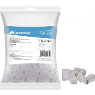 Conector RJ45 Macho Fortrek CAT5E ( PACOTE c/100 ) - PN # 62899