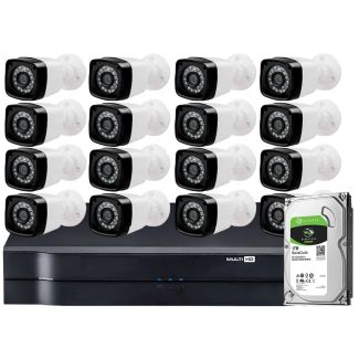 HVR 16 Canais/ 16Cameras/ 2Cabo tripolar/ 2Fonte/ 32 Con.BNC -