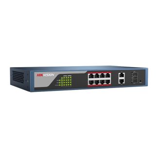 Switch Hikvision 8 Portas POE 802.3af/at 10/100Mbps 30W-Port - alcance 250m PN # DS-3E1310P-E