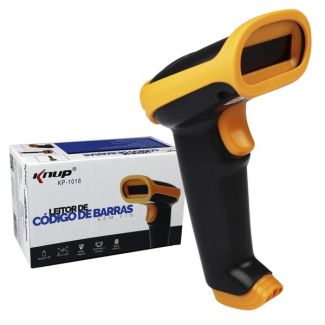 Leitor Laser De Codigo De Barras Sem fio Alcance De 90 Metros Preto Kp-1018