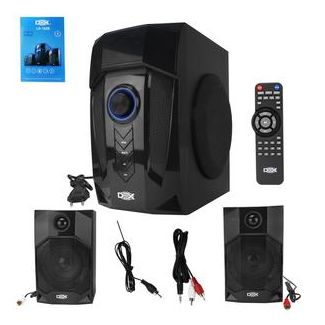 Caixa de Som Subwoofer 2.1ch 40wrms Bivolt com entrada USB SD CARD bluetooth radio DEX LA-182B