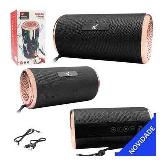 Caixa de Som Bluetooth 5W Rms 150HZ-20KHZ Atende chamadas Entrada USB Auxiliar Micro SD Tecido Preto XTRAD XDG-153