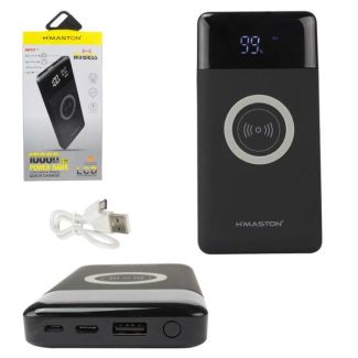 Carregador Portatil Wireless Sem Fio Bateria Power Bank 10000Mah Preto QI