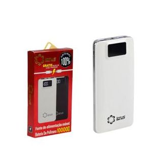 Carregador Portatil Power Bank 10000 Mah com Cabo V8 e Iphone 1 Metro Branco