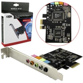 Placa De Som PCI-Express Com 5 Canais