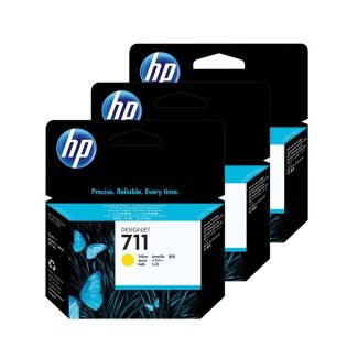 CARTUCHO HP PLOTTER 711 P/ T120 E T520 - AMARELO 29ML - PACOTE COM 3 - CZ136AB