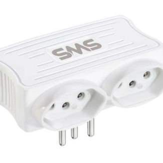 Carregador SMS 2 USB + 2 Tomadas Branco - 62333
