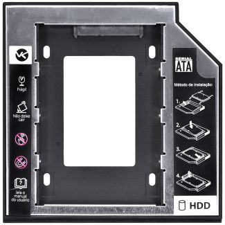 Case Gaveta Adaptador Dvd P/ Hd Ssd Notebook PC Dell Asus Hp