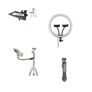 Iluminador LEd Kit Live Sup Mic Bandeja Acess Tripé NT510