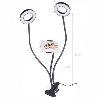 Iluminador Led Ring Light Duplo Adaptador Celular Al-06d