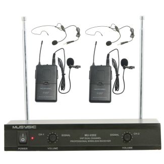 2 Microfones Sem Fio Lapela Profissional Sistema de Lapela VHF 