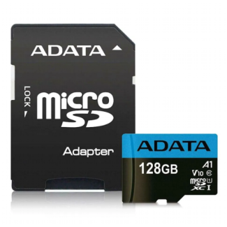 Cartão Mem MicroSDXC A-Data 128GB + Adpt. CL10 Vel100/25MB/s 