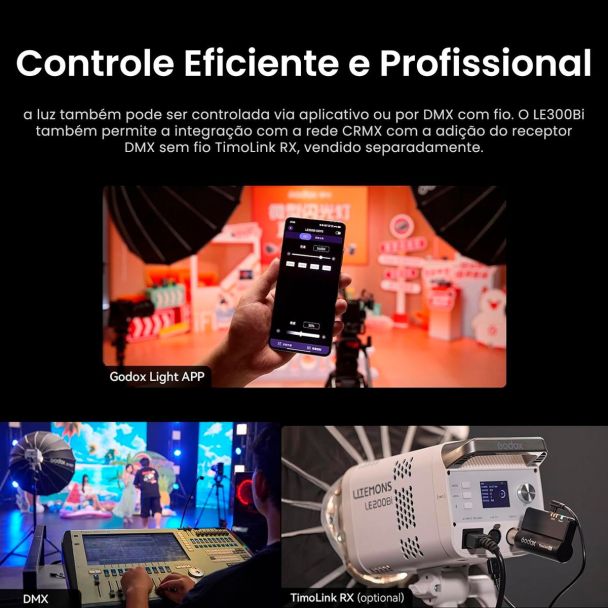Iluminador Godox Le300bi 300w Bicolor Luz De Estúdio E Vídeo 7