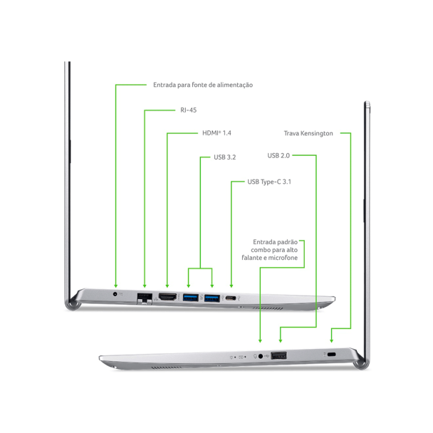 Notebook Acer 5 A515-54-70CM Intel Core i7 8GB 512GB SSD