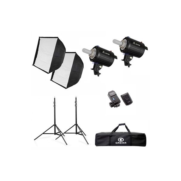 KIT MACTOP GREIKA 600WS ( 02MACTOP+02SOFTBOX 60X60+01 CT04+02 TRIPES ILUMINAÇÃO+01 BOLSA YS5027