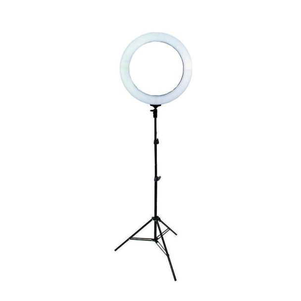 KIT ILUMINADOR LED RING 19" COM TRIPÉ DE ILUMINAÇÃO E MINI CABEÇA ADAPTADORA