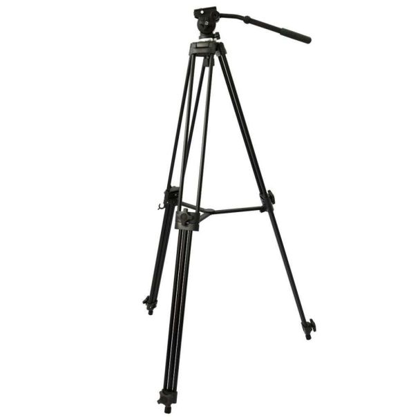 TRIPÉ PROFISSIONAL CABEÇA FLUIDA PROFISSIONAL METAL ALT MAX 1800MM CAPACIDADE 5KG