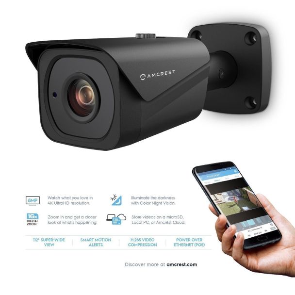 Câmera de segurança UltraHD 4k 3840x2160 Amcrest IP IP8M-2496EB qualidade total