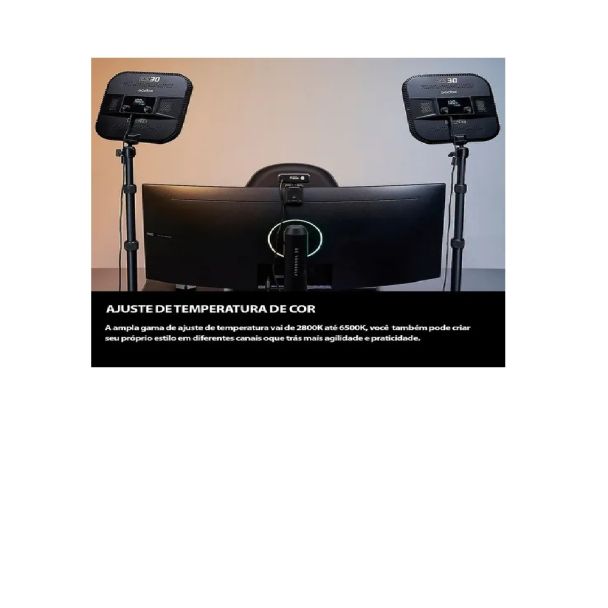 Iluminador Painel 2 LED Bicolor 35W Godox ES30 Kit 2 Elgato led