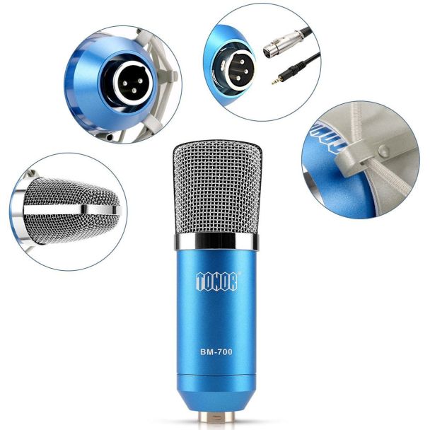 Microfone Condensador Profissional TONOR Studio com suporte
