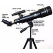 Telescópio Greika 40070m Refrator Azimutal 70mm Focal 400mm